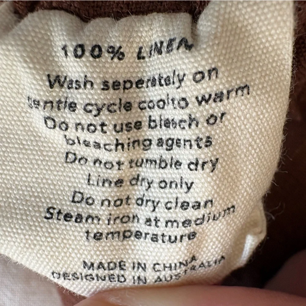 Deiji Brown Linen Shirt and Shorts Set - Picture 3 of 3